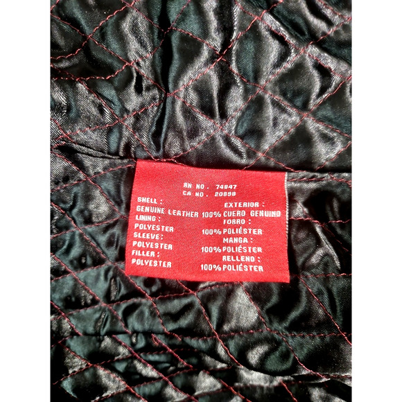 LEVI STRAUSS Co. BLACK LEATHER MOTORCYCLE BIKER JACKET-WOMEN-M -5 POCKET - Picture 11 of 13